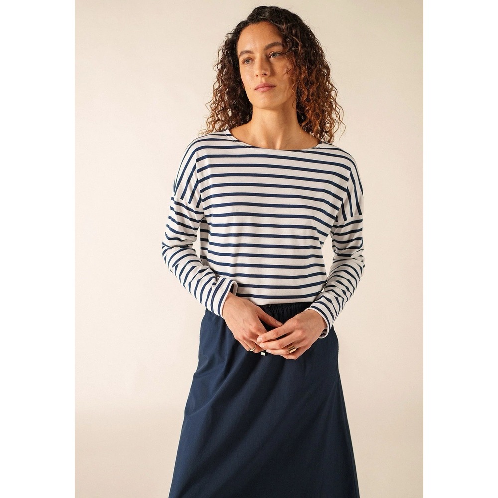 NWT Saint James Minquiers Drop II Drop-Shoulder Breton Striped Shirt Sz XS $145